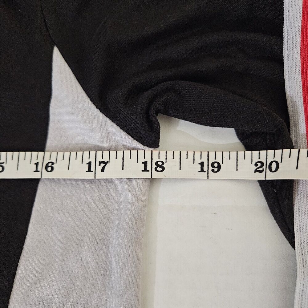 Hot Kiss Size M Black Red White Long Sleeve Crop Top 1/4 Circle Front Zipper Y2K - Picture 8 of 9